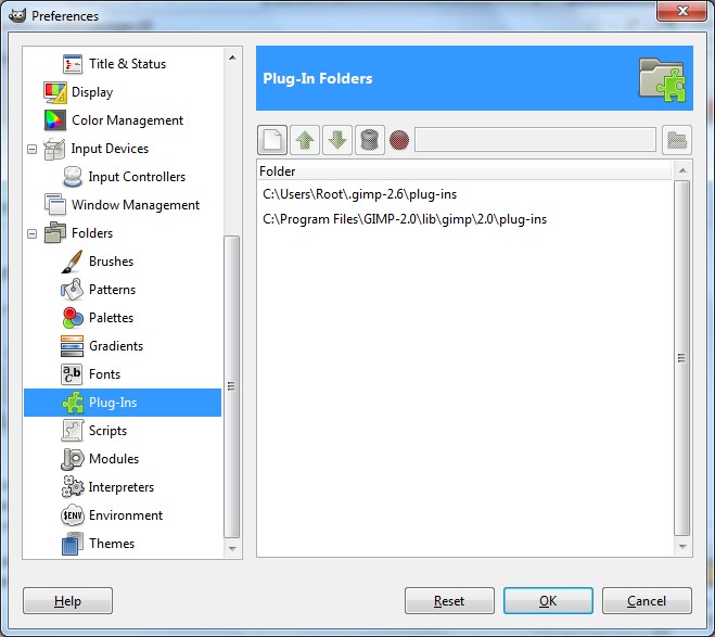 GIMP Plug-ins folder